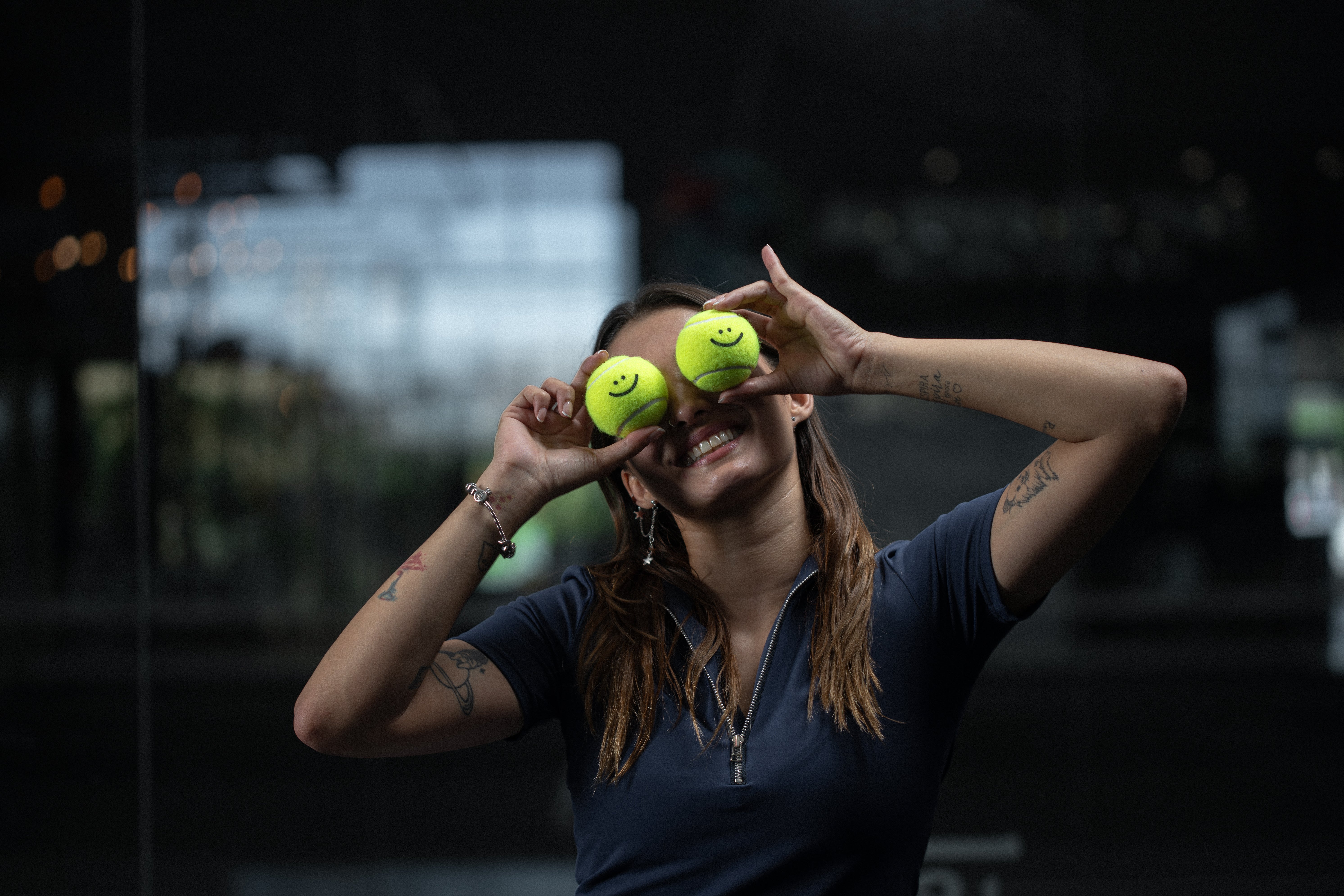 Smiley face padel ball 